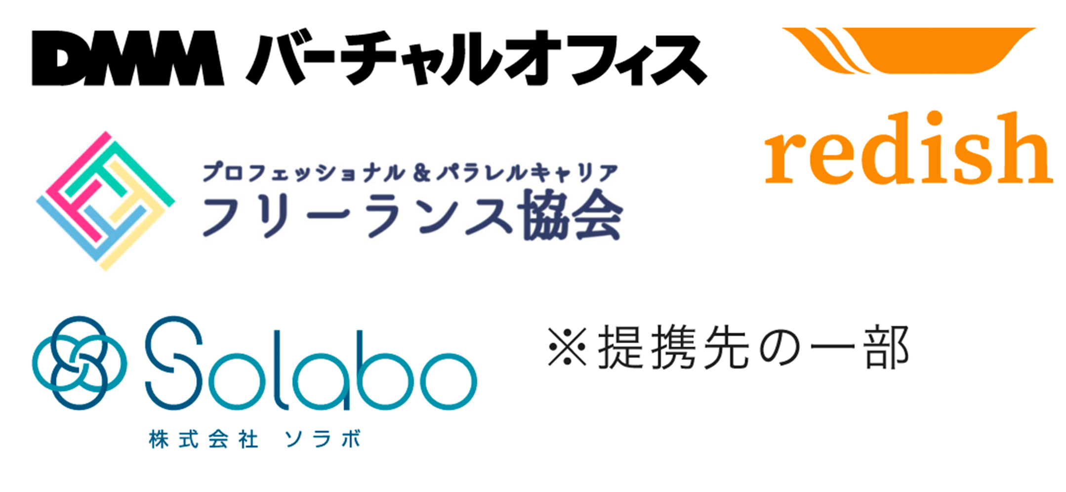 DMMバーチャルオフィス redish フリーランス協会 株式会社SoLabo ※提携先の一部